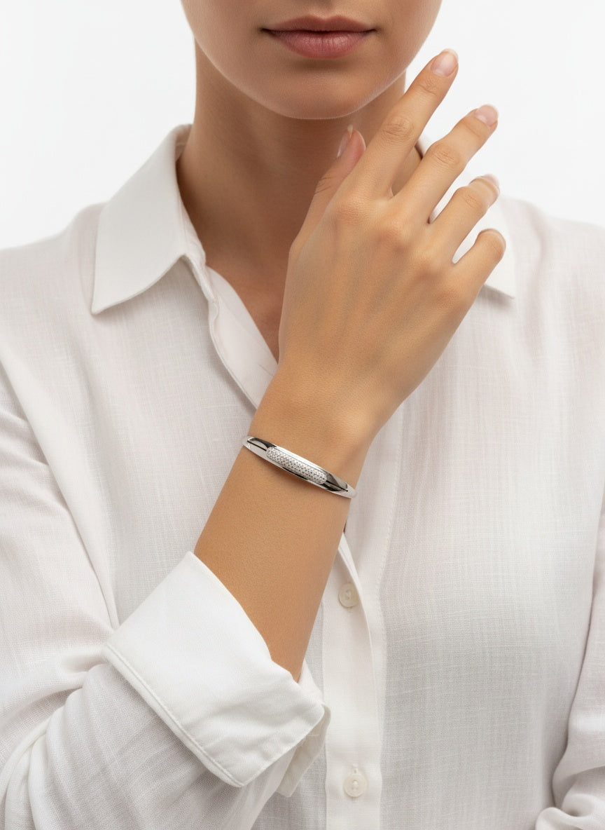 18K Silver Plated colour Bracelet/Zircon Stones/ Rhodium coating