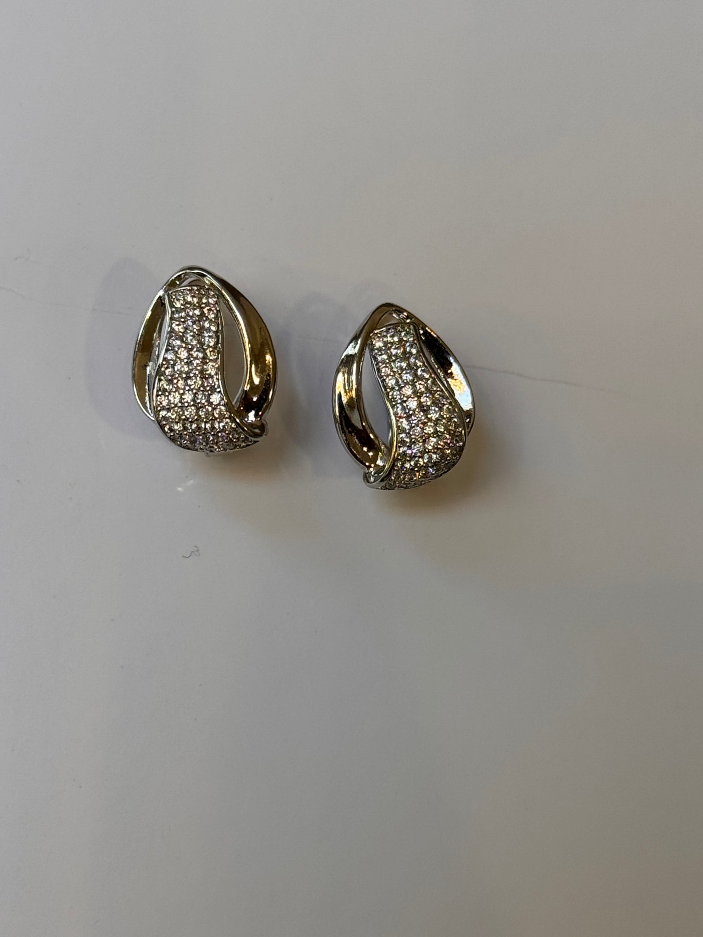 18K Silver Plated colour Earring/Zircon Stones/ Rhodium coating