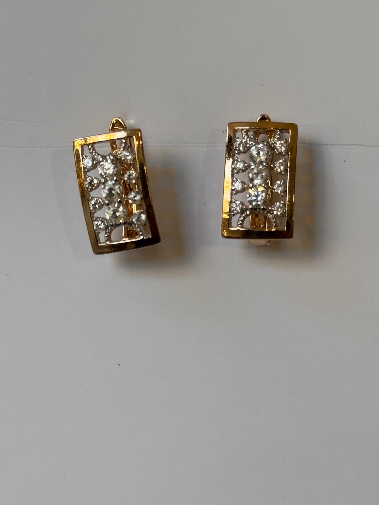 18K Gold Plated colour Earring/Zircon Stones/ Rhodium coating