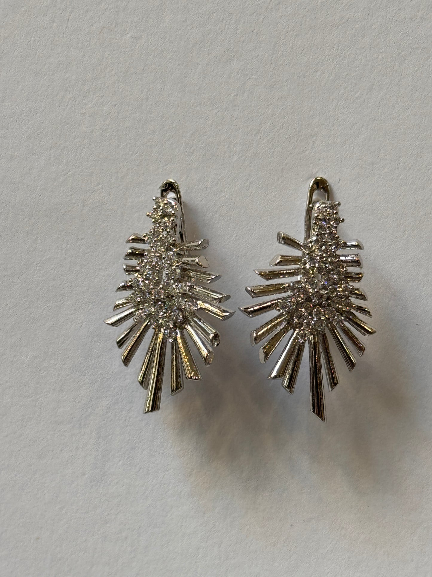 18K Silver Plated colour Earring/Zircon Stones/ Rhodium coating