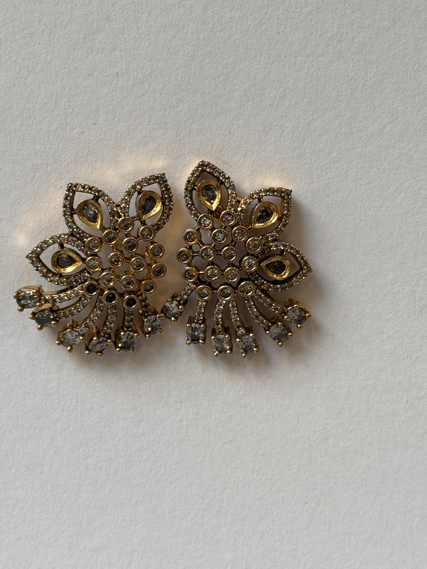 18K Gold Plated colour Earring/Zircon Stones/ Rhodium coating