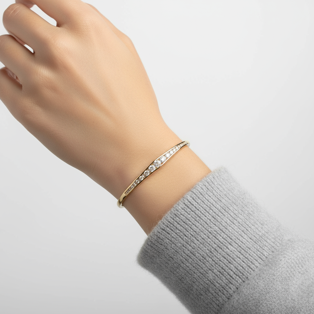 18K Gold Plated colour Bracelet/Zircon Stones/ Rhodium coating