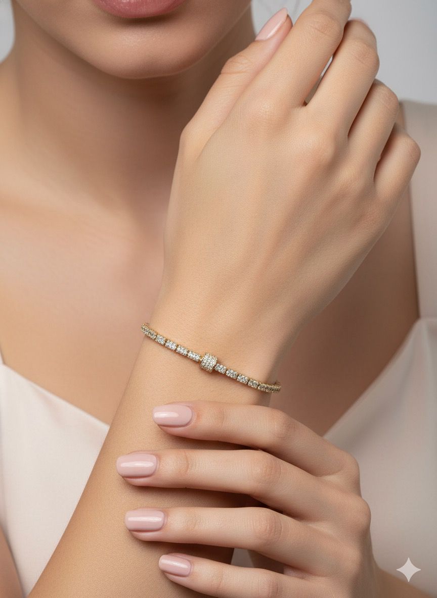 18K Gold Plated colour Loose Bracelet/Zircon Stones/ Rhodium coating