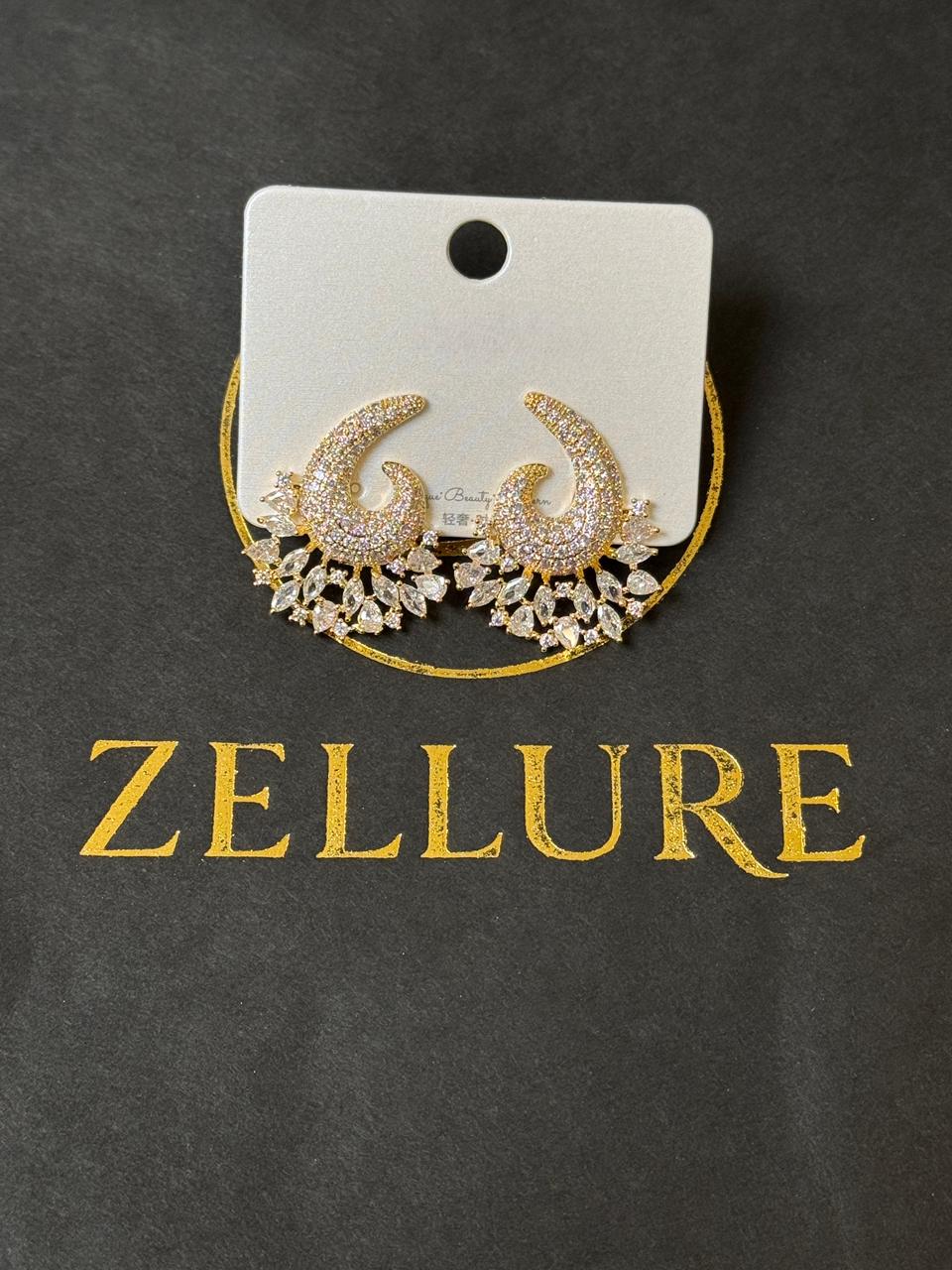 18K Gold Plated colour Earring/Zircon Stones/ Rhodium coating