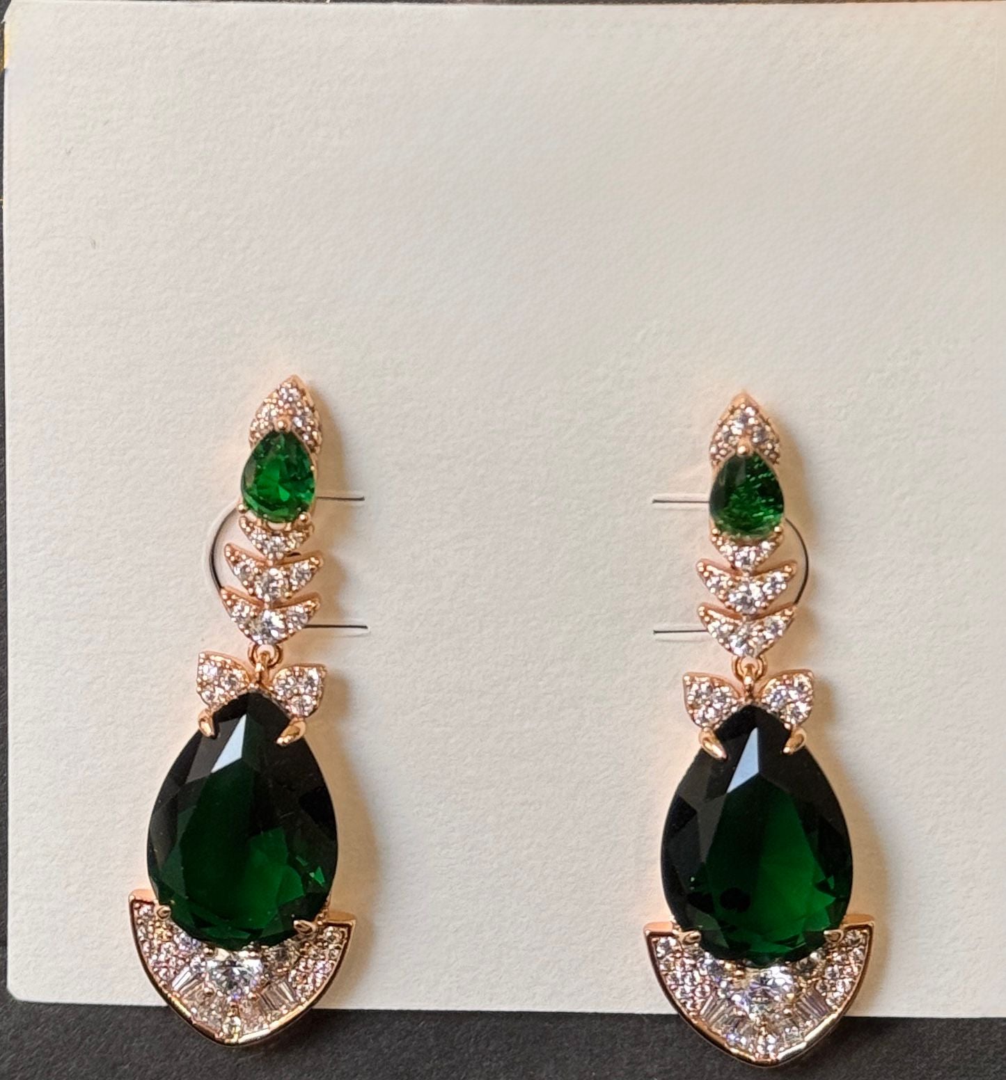 18K Gold Plated colour Earring/Zircon Stones/ Rhodium coating