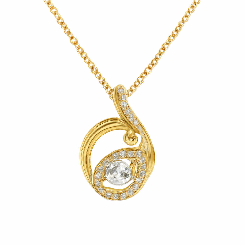 18K Gold Plated colour Necklace/Zircon Stones/ Rhodium coating