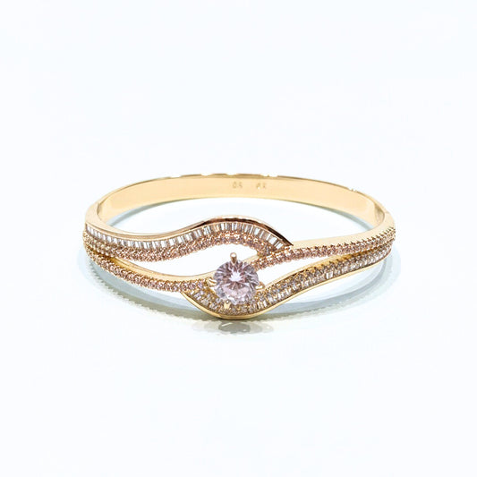 18K Gold Plated colour Bracelet/Zircon Stones/ Rhodium coating