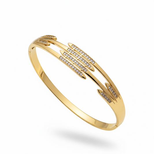 18K Gold Plated colour Bracelet/Zircon Stones/ Rhodium coating