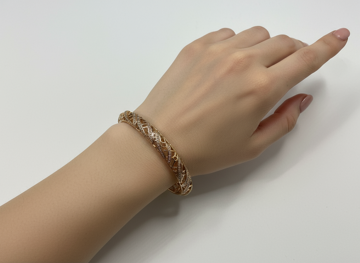 18K Gold Plated colour Bracelet/Zircon Stones/ Rhodium coating