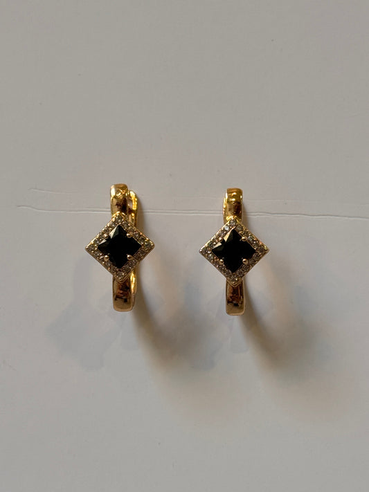 18K Gold Plated colour Earring/Zircon Stones/ Rhodium coating