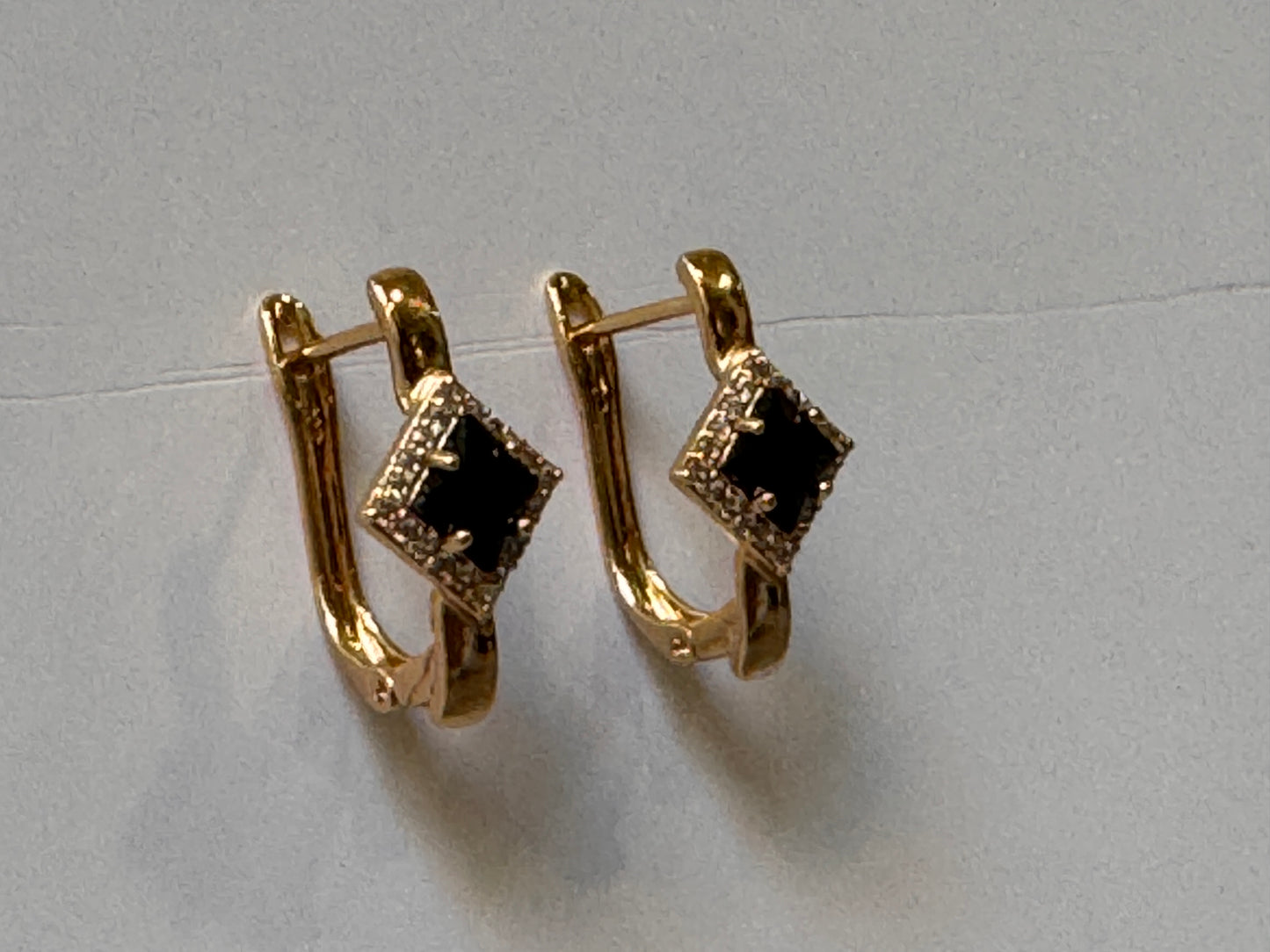 18K Gold Plated colour Earring/Zircon Stones/ Rhodium coating