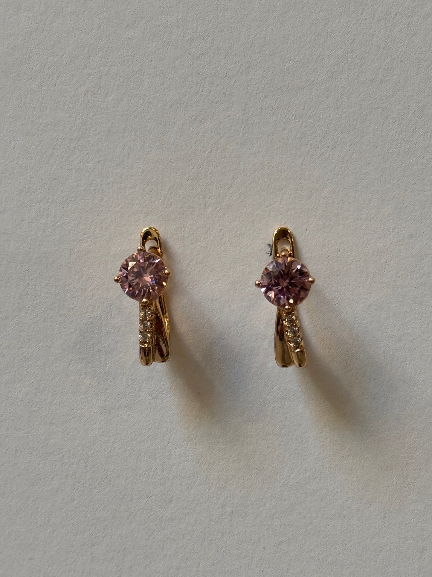 18K Gold Plated colour Earring/Zircon Stones/ Rhodium coating