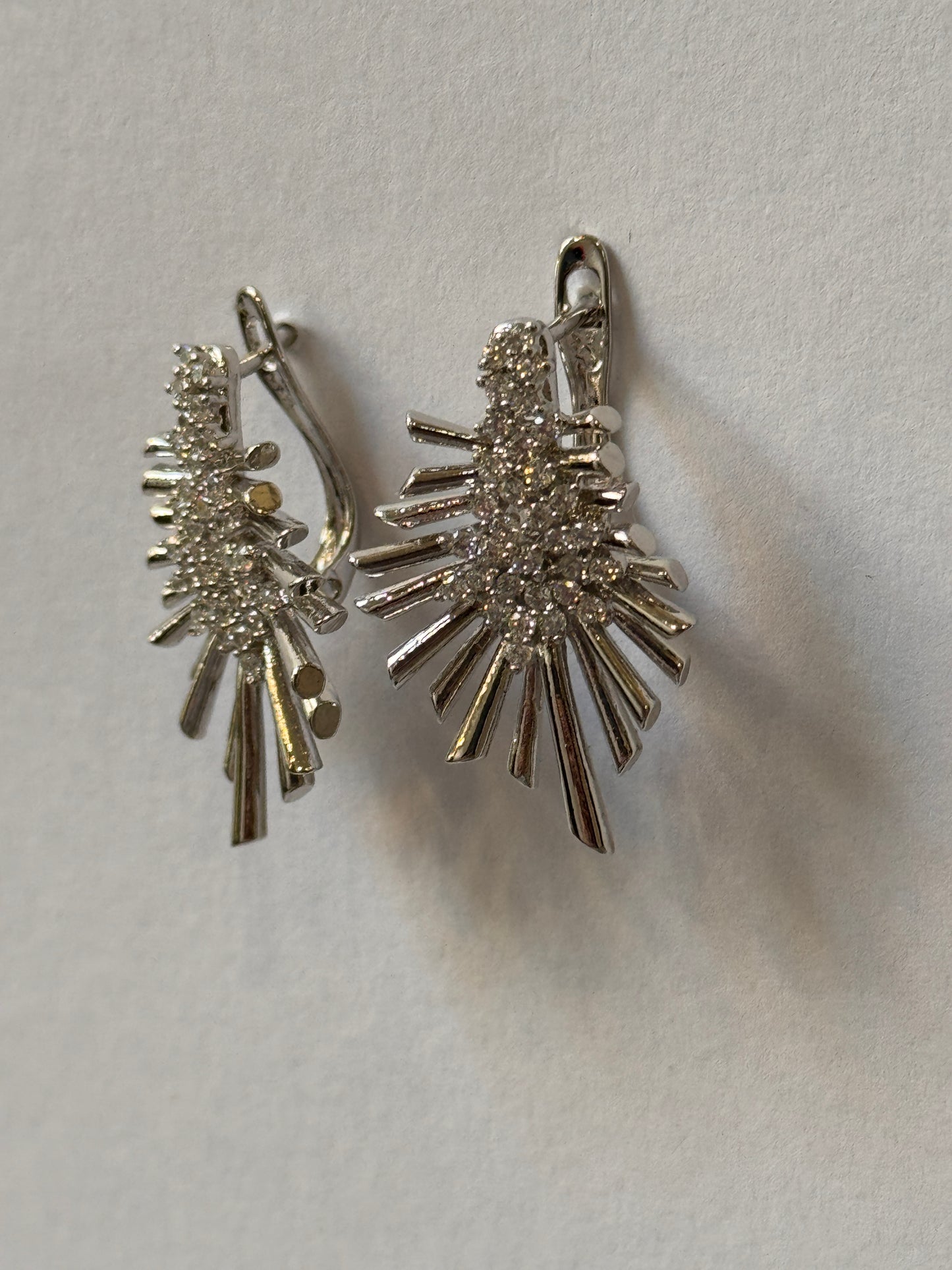 18K Silver Plated colour Earring/Zircon Stones/ Rhodium coating