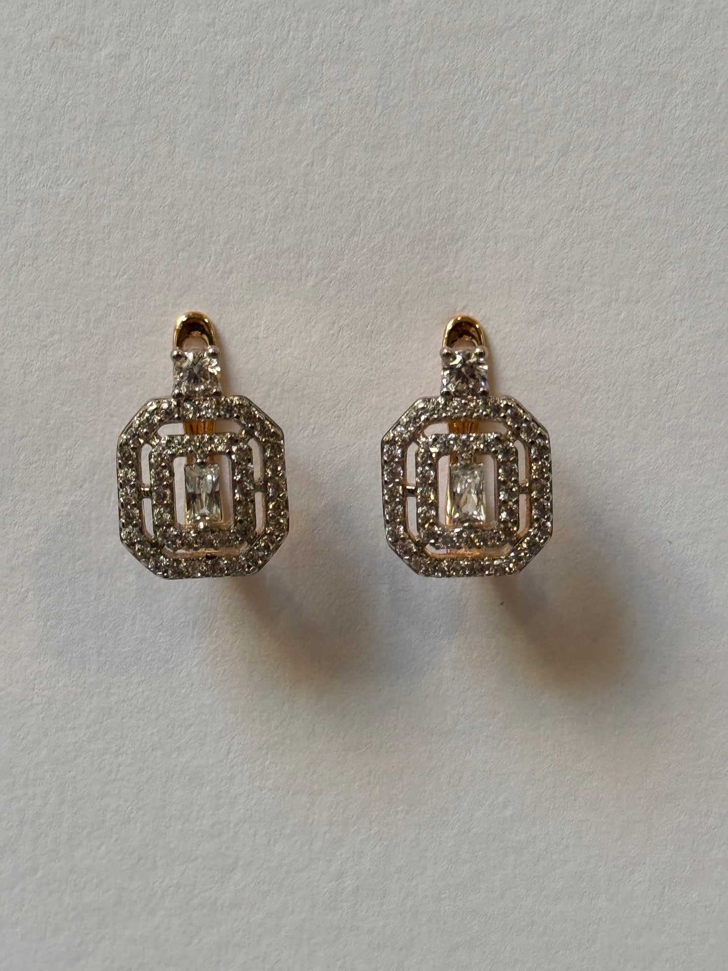 18K Gold Plated colour Earring/Zircon Stones/ Rhodium coating
