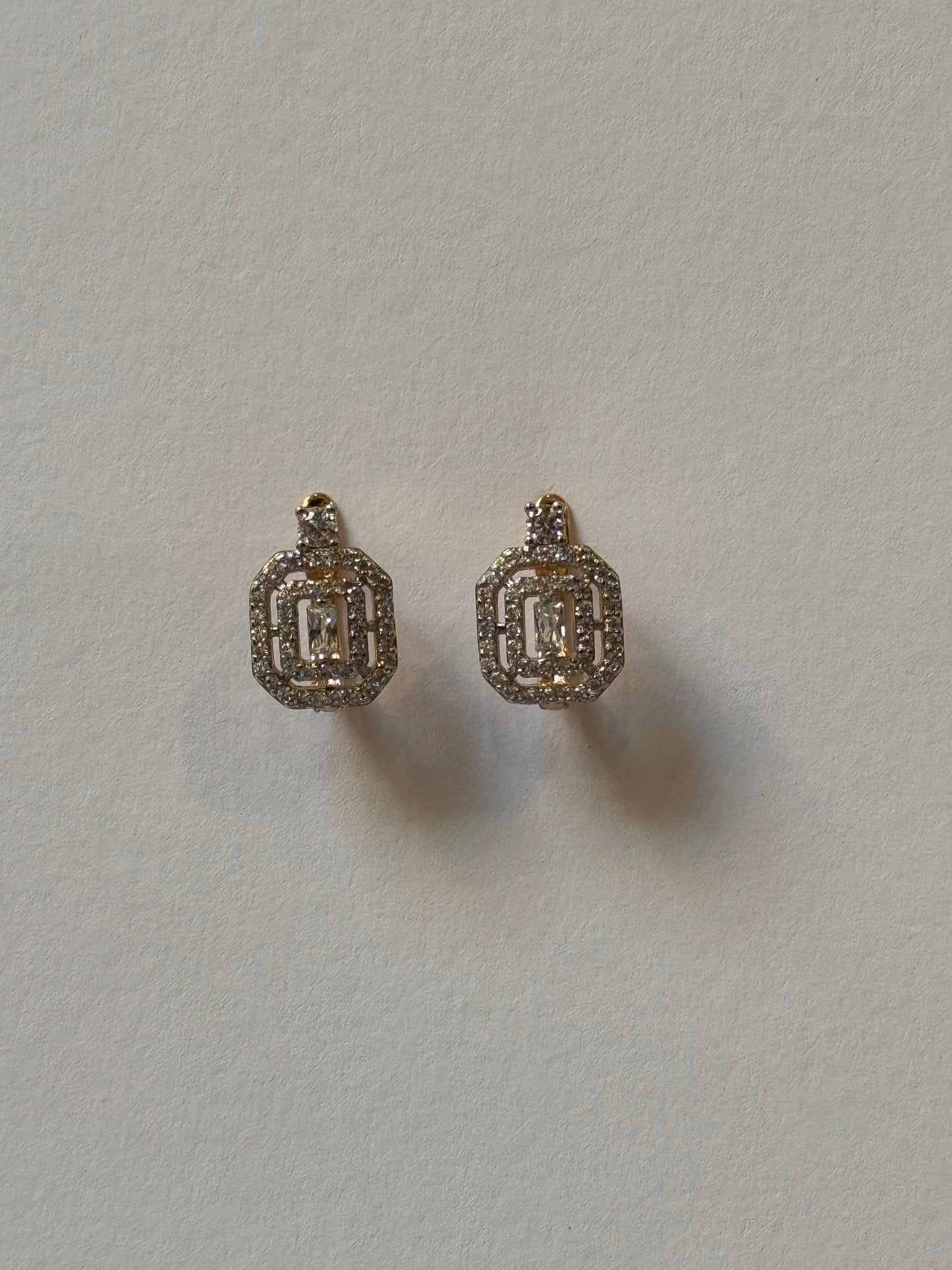 18K Gold Plated colour Earring/Zircon Stones/ Rhodium coating