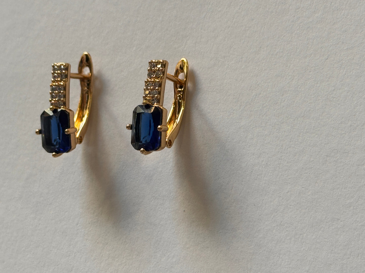 18K Gold Plated colour Earring/Zircon Stones/ Rhodium coating
