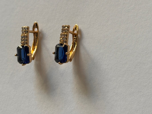 18K Gold Plated colour Earring/Zircon Stones/ Rhodium coating