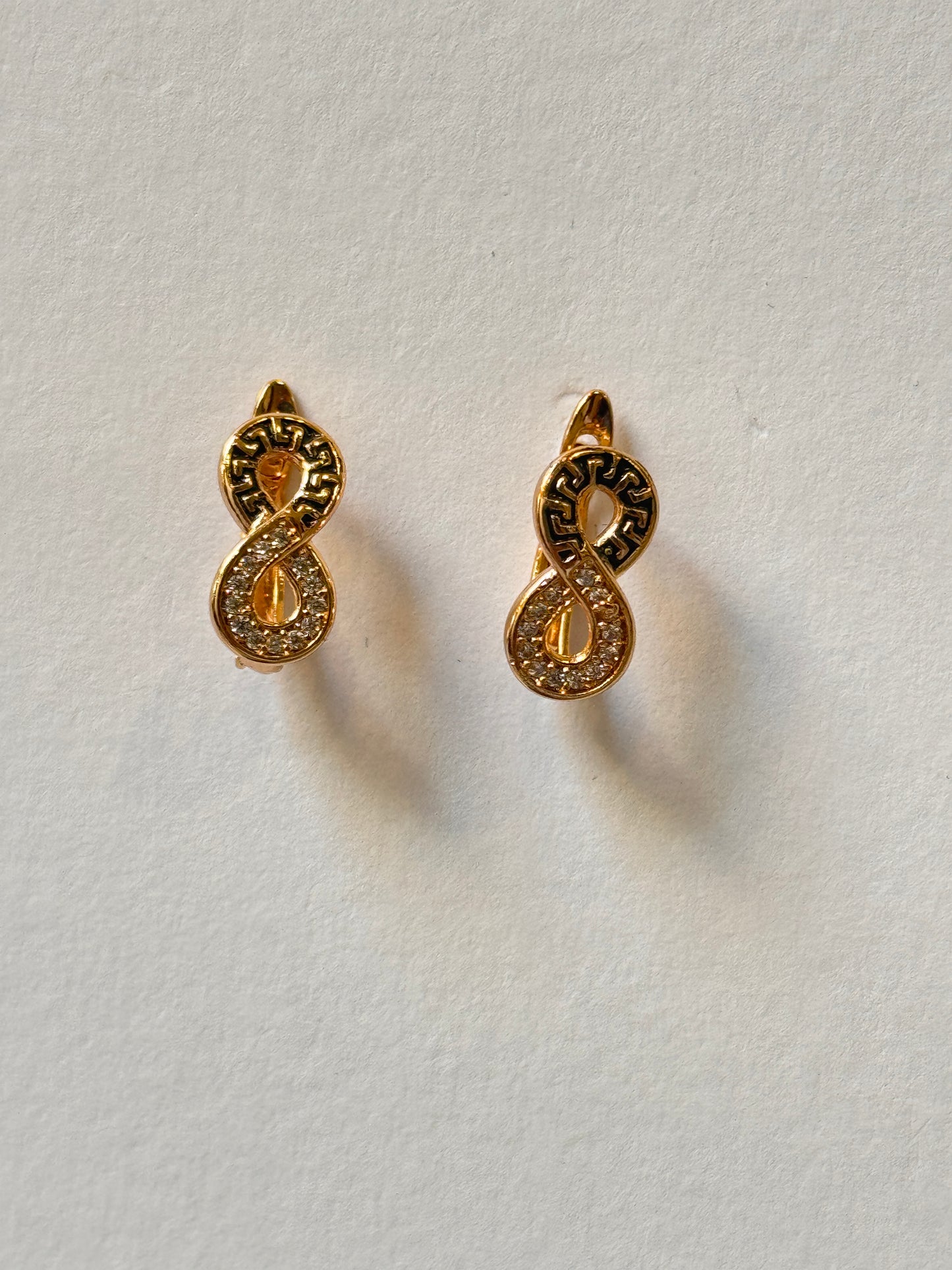 18K Gold Plated colour Earring/Zircon Stones/ Rhodium coating