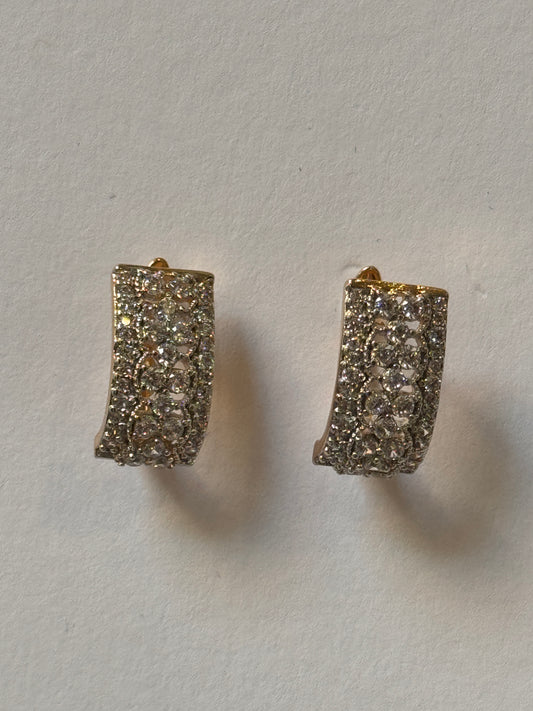 18K Gold Plated colour Earring/Zircon Stones/ Rhodium coating