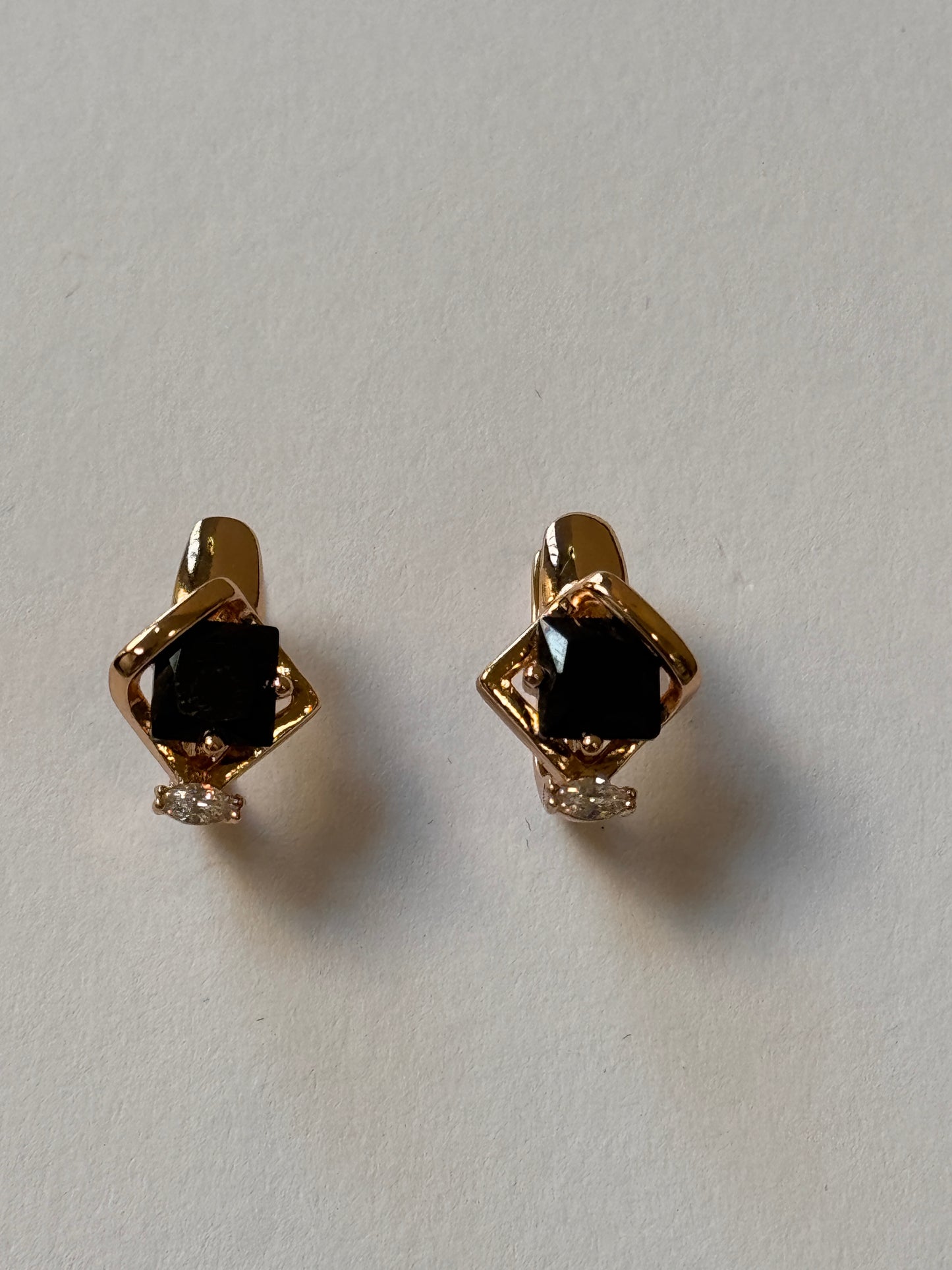 18K Gold Plated colour Earring/Zircon Stones/ Rhodium coating