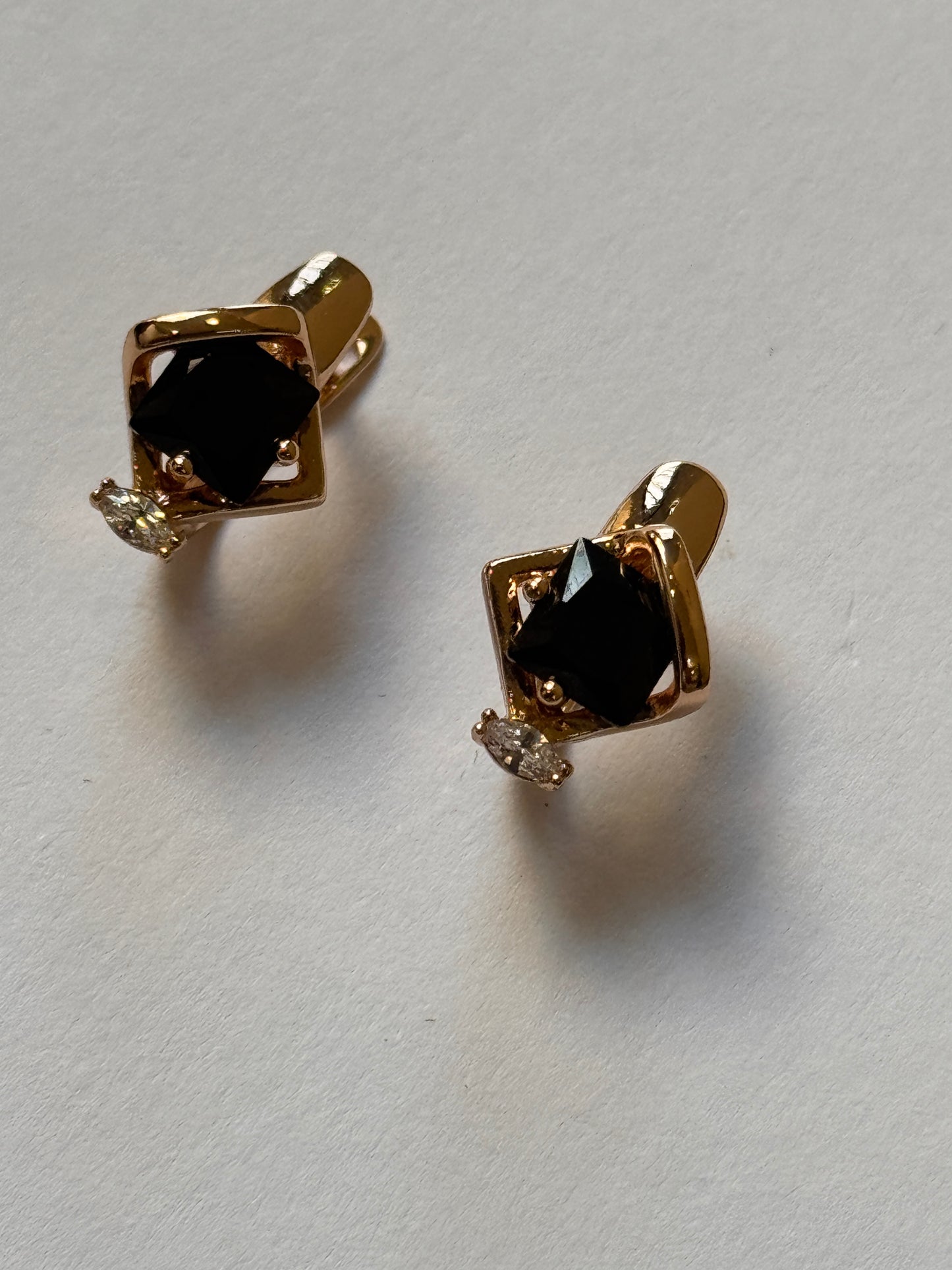 18K Gold Plated colour Earring/Zircon Stones/ Rhodium coating