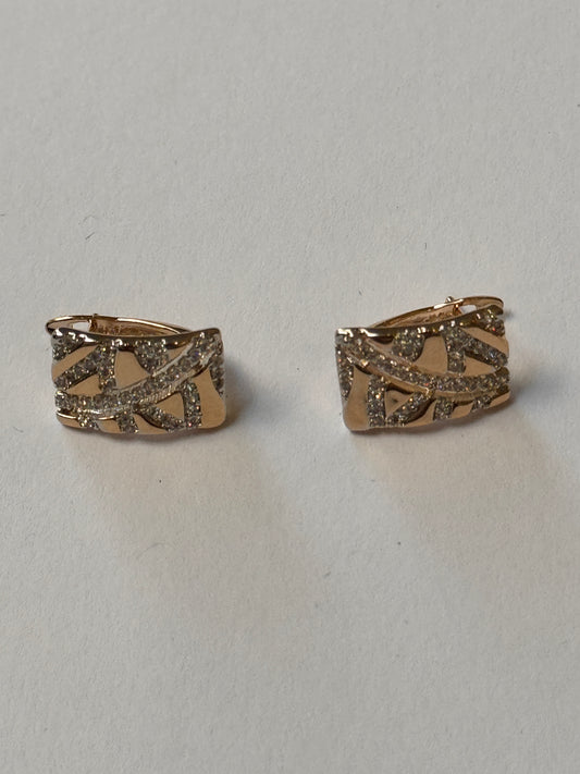 18K Gold Plated colour Earring/Zircon Stones/ Rhodium coating