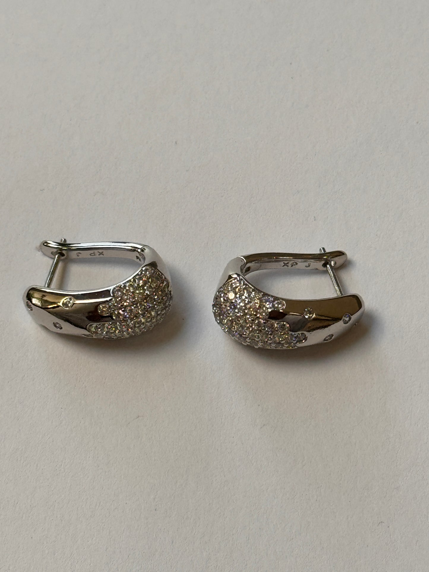 18K Silver Plated colour Earring/Zircon Stones/ Rhodium coating