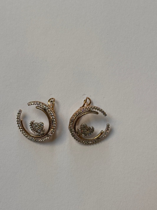 18K Gold Plated colour Earring/Zircon Stones/ Rhodium coating