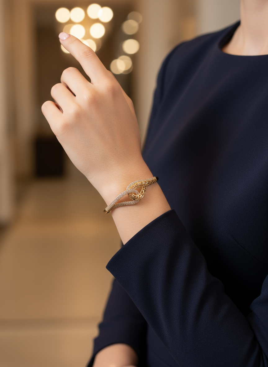 18K Gold Plated colour Bracelet/Zircon Stones/ Rhodium coating