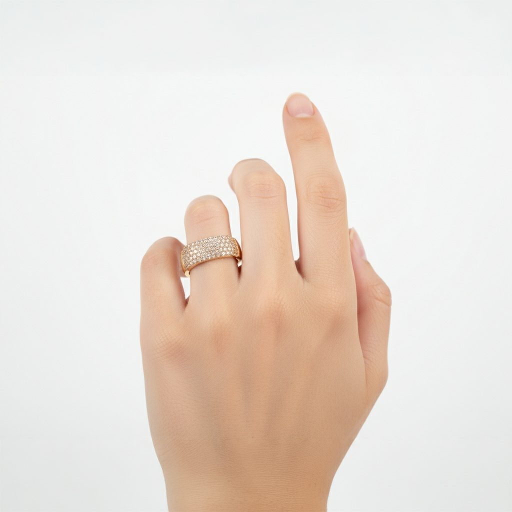 18K Gold Plated colour Ring/Zircon Stones/ Rhodium coating