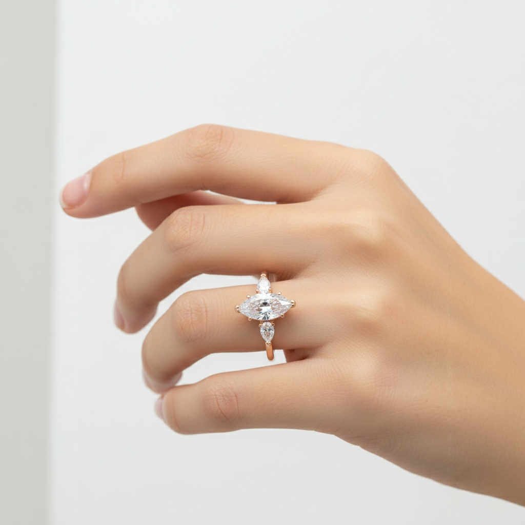 18K Gold Plated colour Ring/Zircon Stones/ Rhodium coating