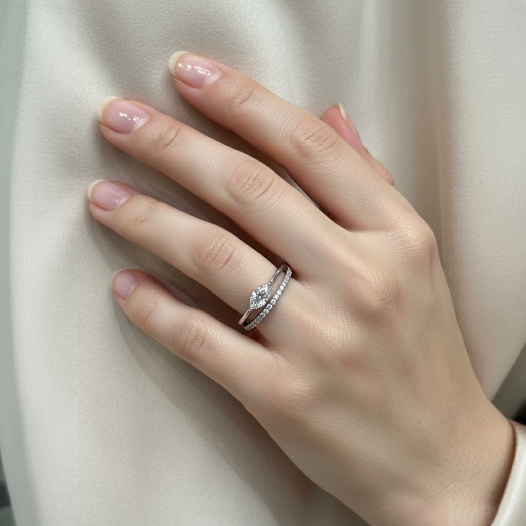 18K Silver Plated colour Ring/Zircon Stones/ Rhodium coating