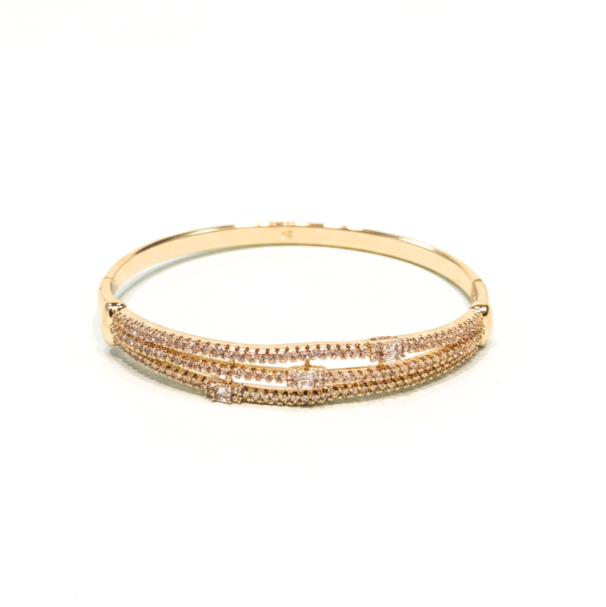 18K Gold Plated colour Bracelet/Zircon Stones/ Rhodium coating