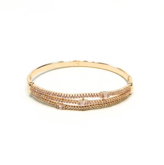 18K Gold Plated colour Bracelet/Zircon Stones/ Rhodium coating