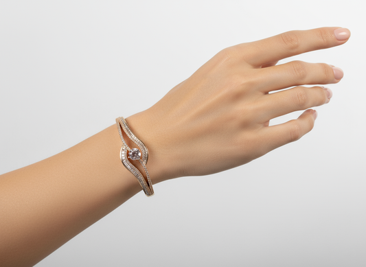 18K Gold Plated colour Bracelet/Zircon Stones/ Rhodium coating