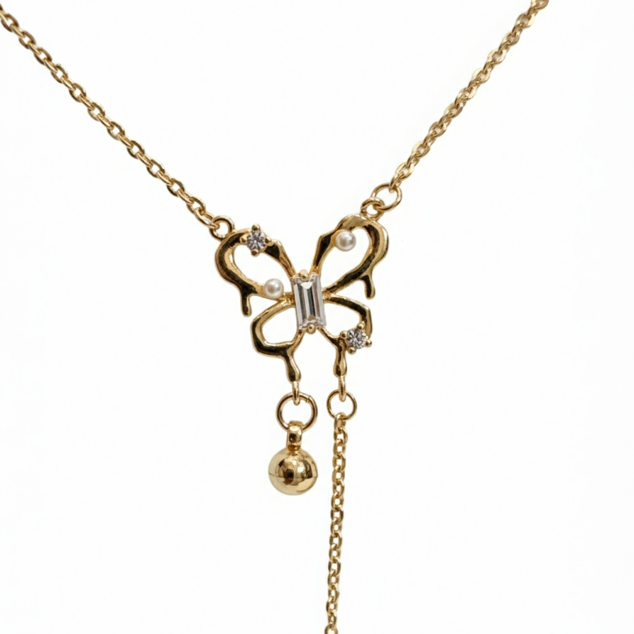 18K Gold Plated colour Necklace/Zircon Stones/ Rhodium coating