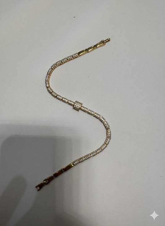 18K Gold Plated colour Loose Bracelet/Zircon Stones/ Rhodium coating