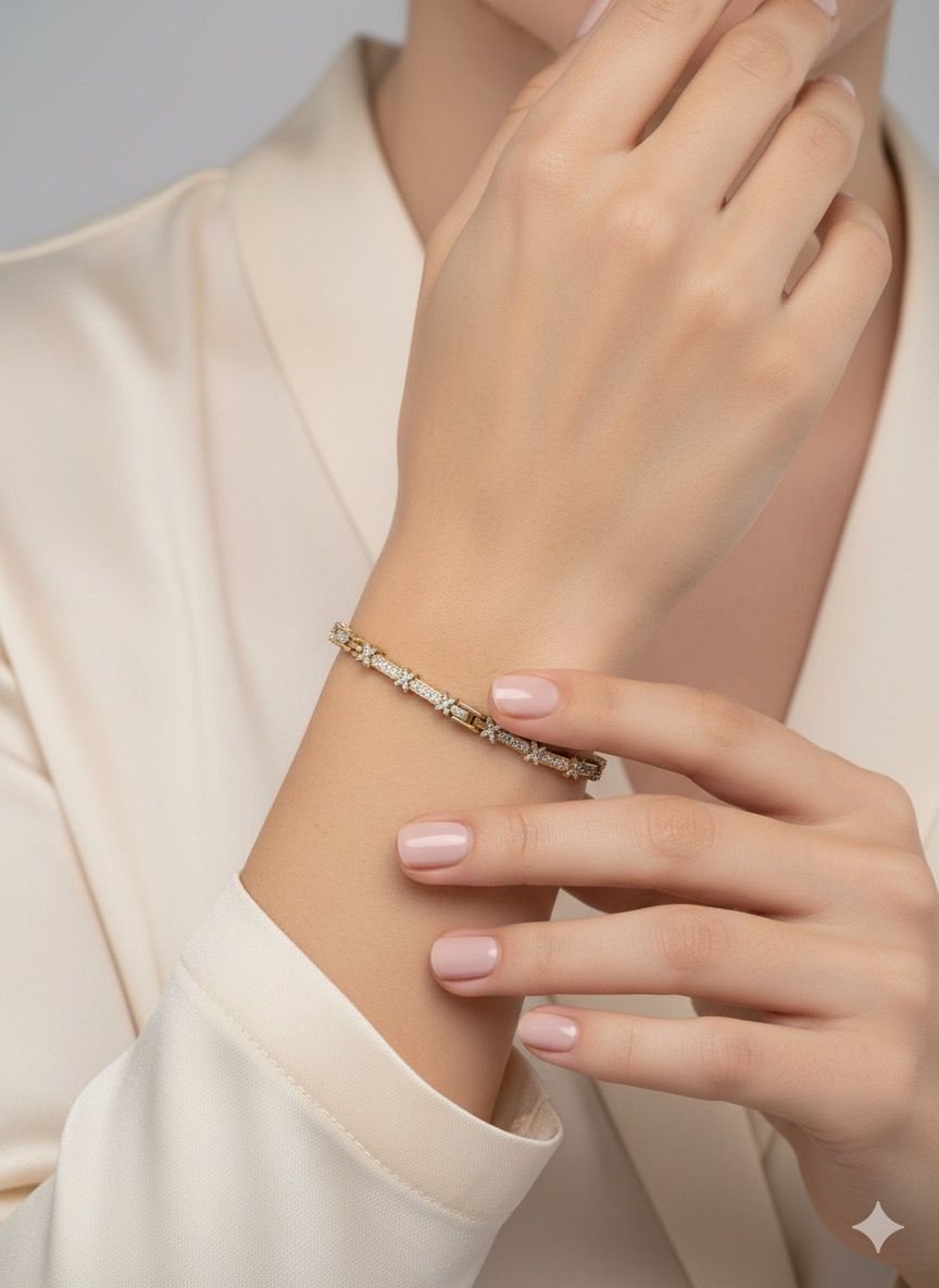 18K Gold Plated colour Loose Bracelet/Zircon Stones/ Rhodium coating