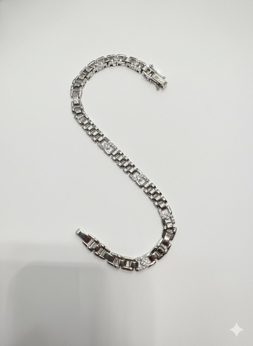 18K Silver Plated colour Loose Bracelet/Zircon Stones/ Rhodium coating