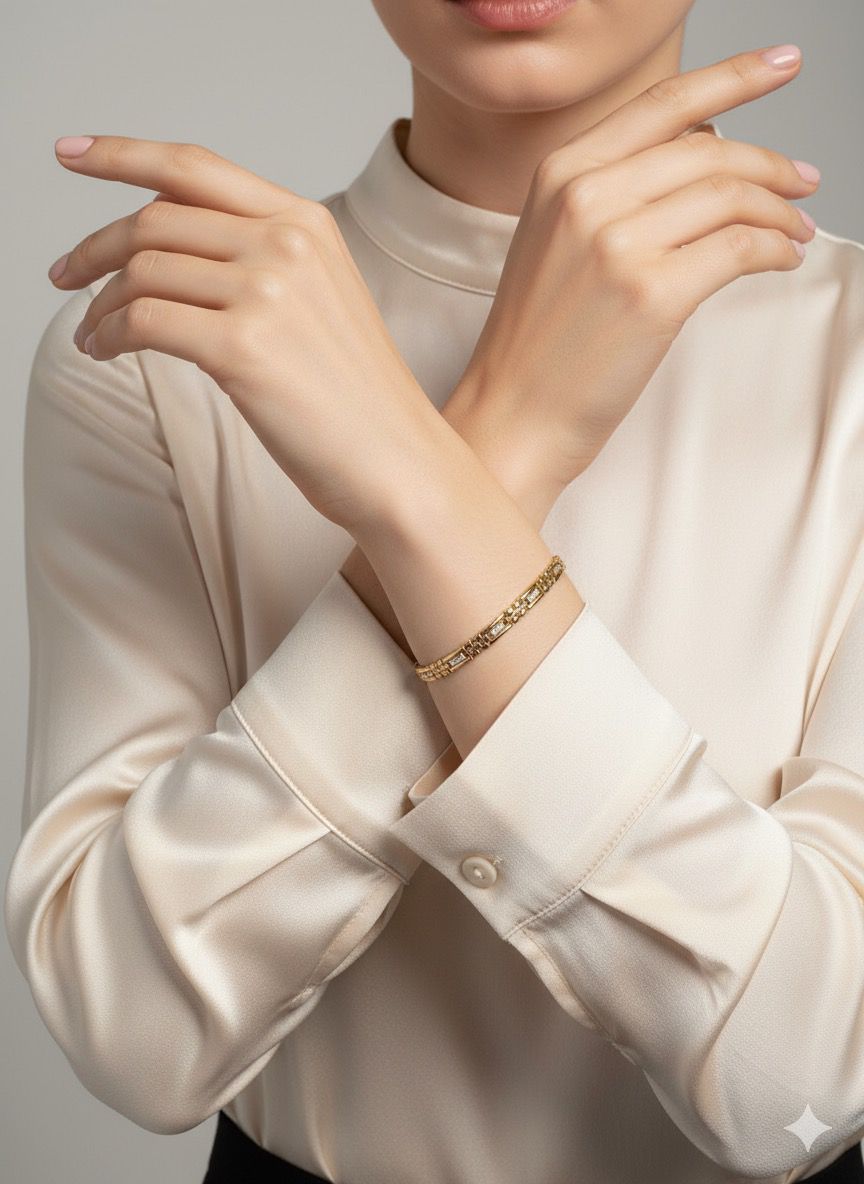 18K Gold Plated colour Loose Bracelet/Zircon Stones/ Rhodium coating