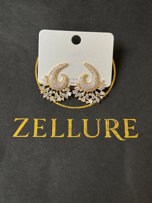 18K Gold Plated colour Earring/Zircon Stones/ Rhodium coating