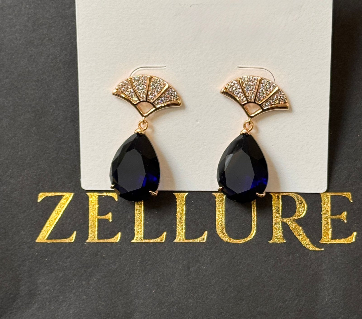 18K Gold Plated colour Earring/Zircon Stones/ Rhodium coating