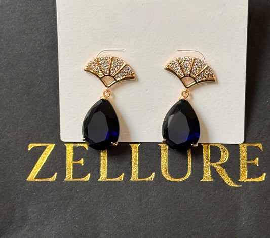 18K Gold Plated colour Earring/Zircon Stones/ Rhodium coating