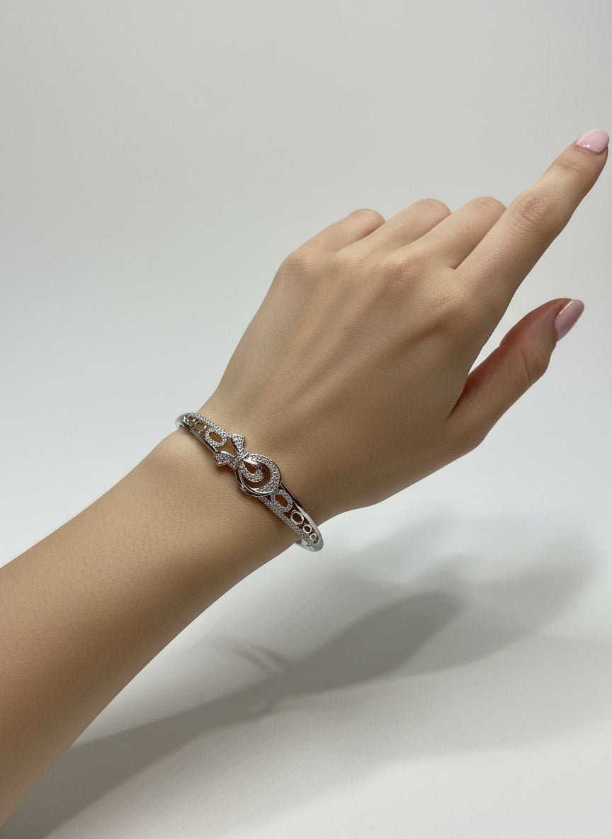 18K Silver Plated colour Bracelet/Zircon Stones/ Rhodium coating