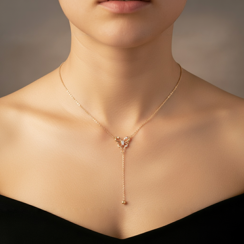 18K Gold Plated colour Necklace/Zircon Stones/ Rhodium coating