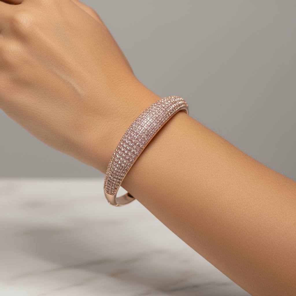 18K Gold Plated colour Bracelet/Zircon Stones/ Rhodium coating