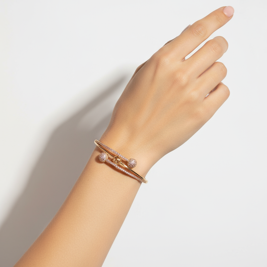 18K Gold Plated colour Bracelet/Zircon Stones/ Rhodium coating