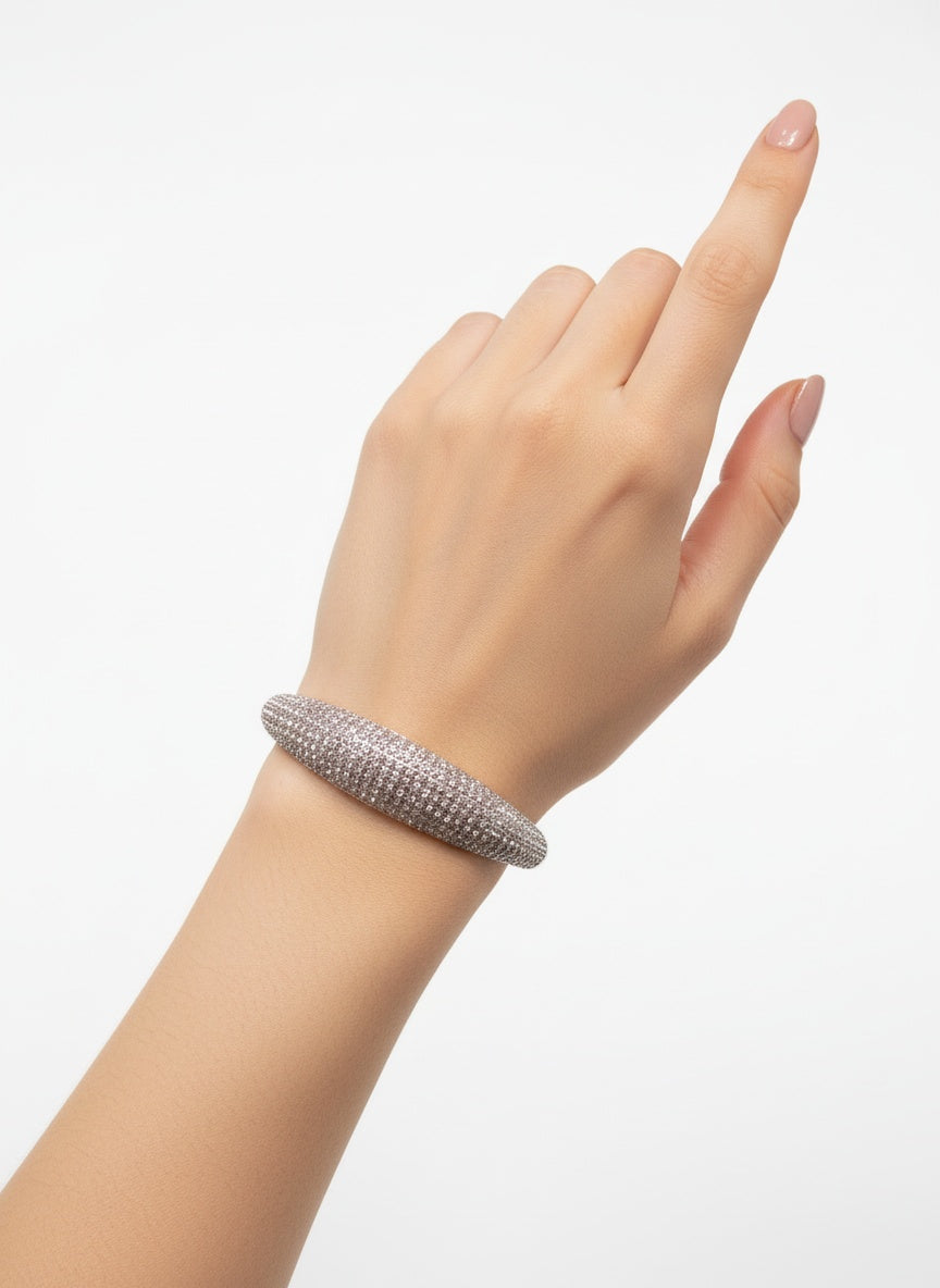 18K Silver Plated colour Bracelet/Zircon Stones/ Rhodium coating