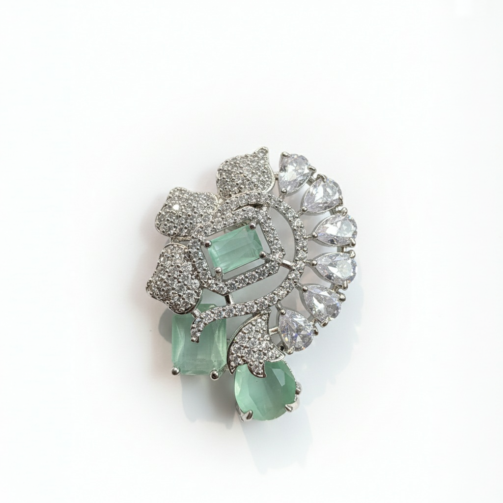 18K Silver Plated colour Earring/Zircon Stones/ Rhodium coating