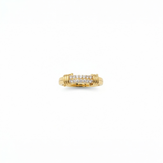 18K Gold Plated colourRing/Zircon Stones/ Rhodium coating